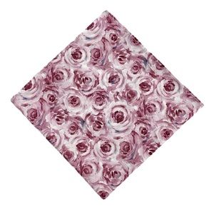 Red Rose Oil Paint Style Floral Pocket Square